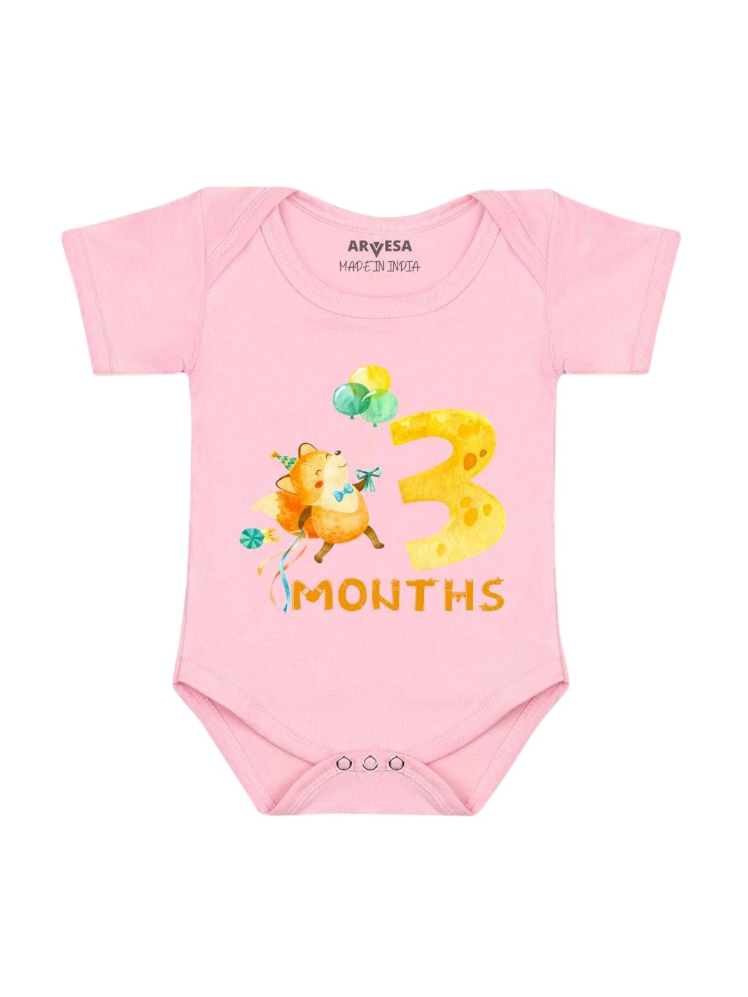 

Arvesa Infants Printed Body Suit, Pink