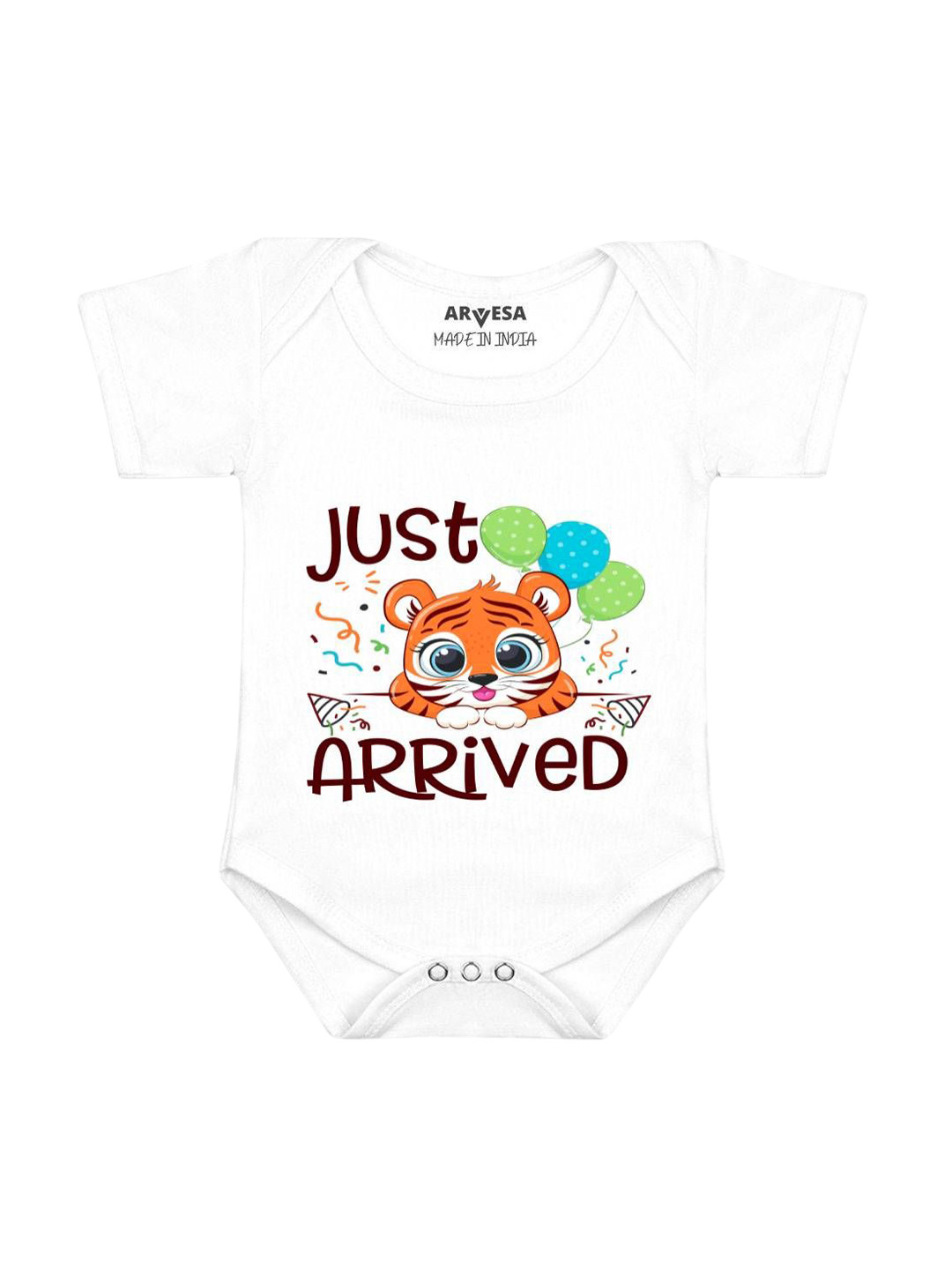 

Arvesa Infants Printed Short Sleeve Bodysuit, White