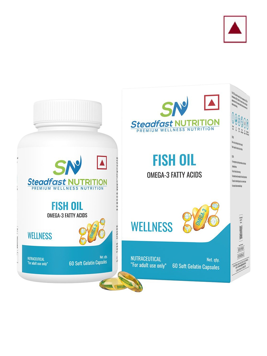 

Steadfast Nutrition Omega 3 Fish Oil - 60 Capsules, White
