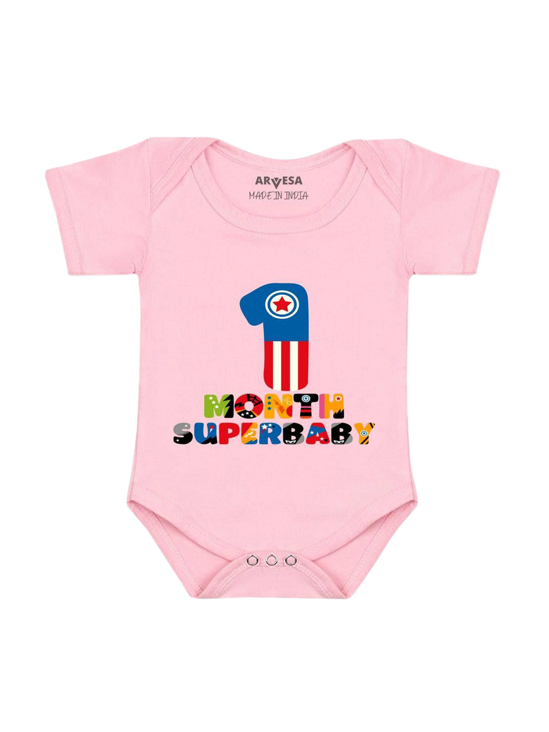

Arvesa Infants Printed Body Suit, Pink