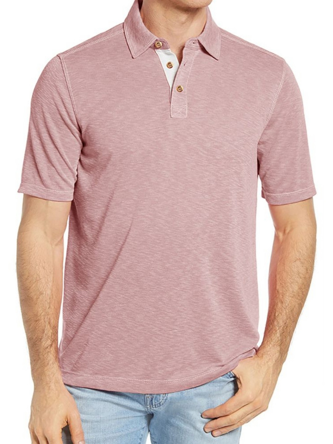 

StyleCast x Revolte Men Polo Collar T-shirt, Pink