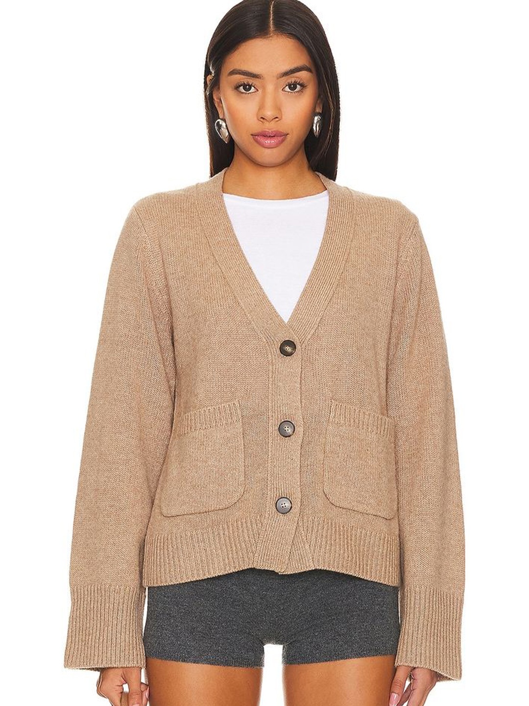 

LULU & SKY Women Ribbed Cardigan, Khaki