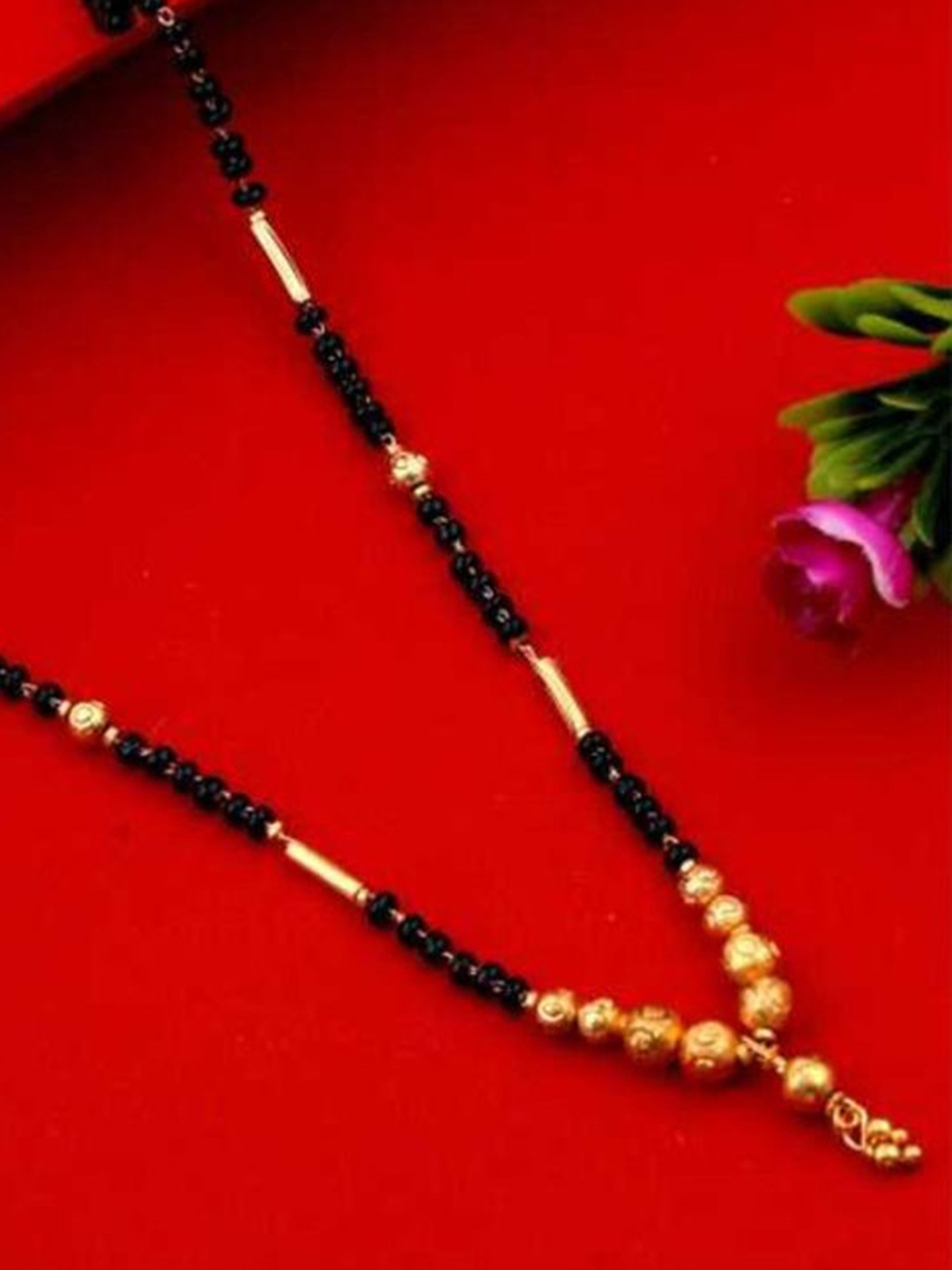 

Wynona Gold-Plated Artificial Beads Mangalsutra