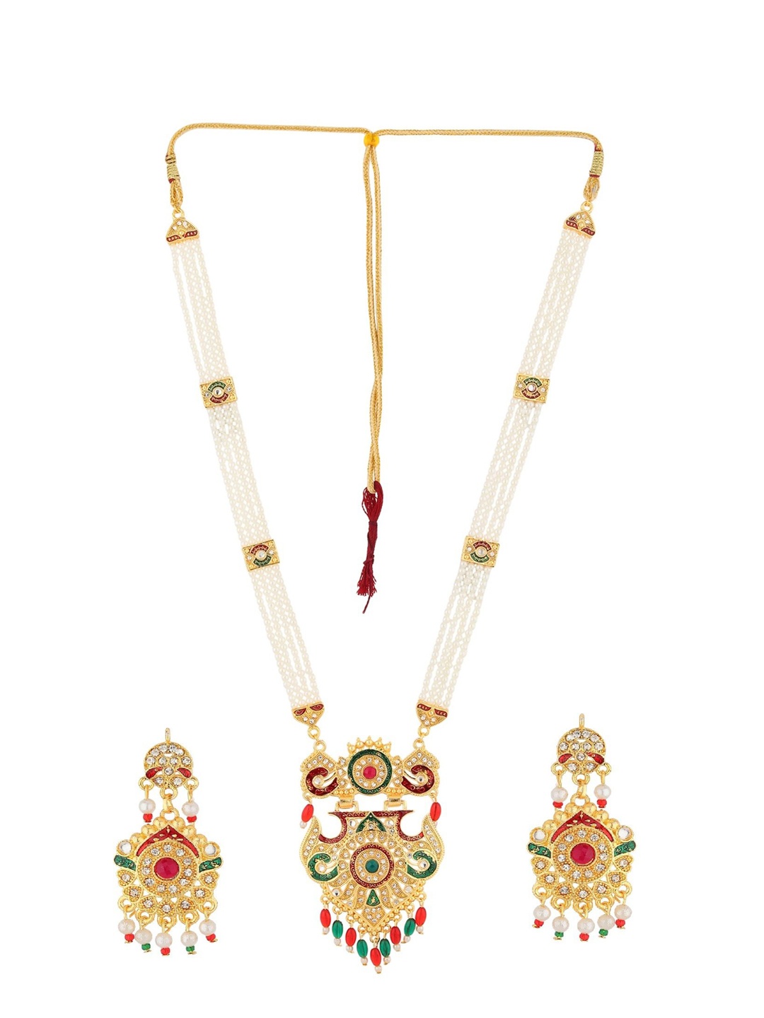 

Rhosyn Pack of 2 Mother of Pearl Alloy Gold-plated Multicolor Jewellery Set, Multi