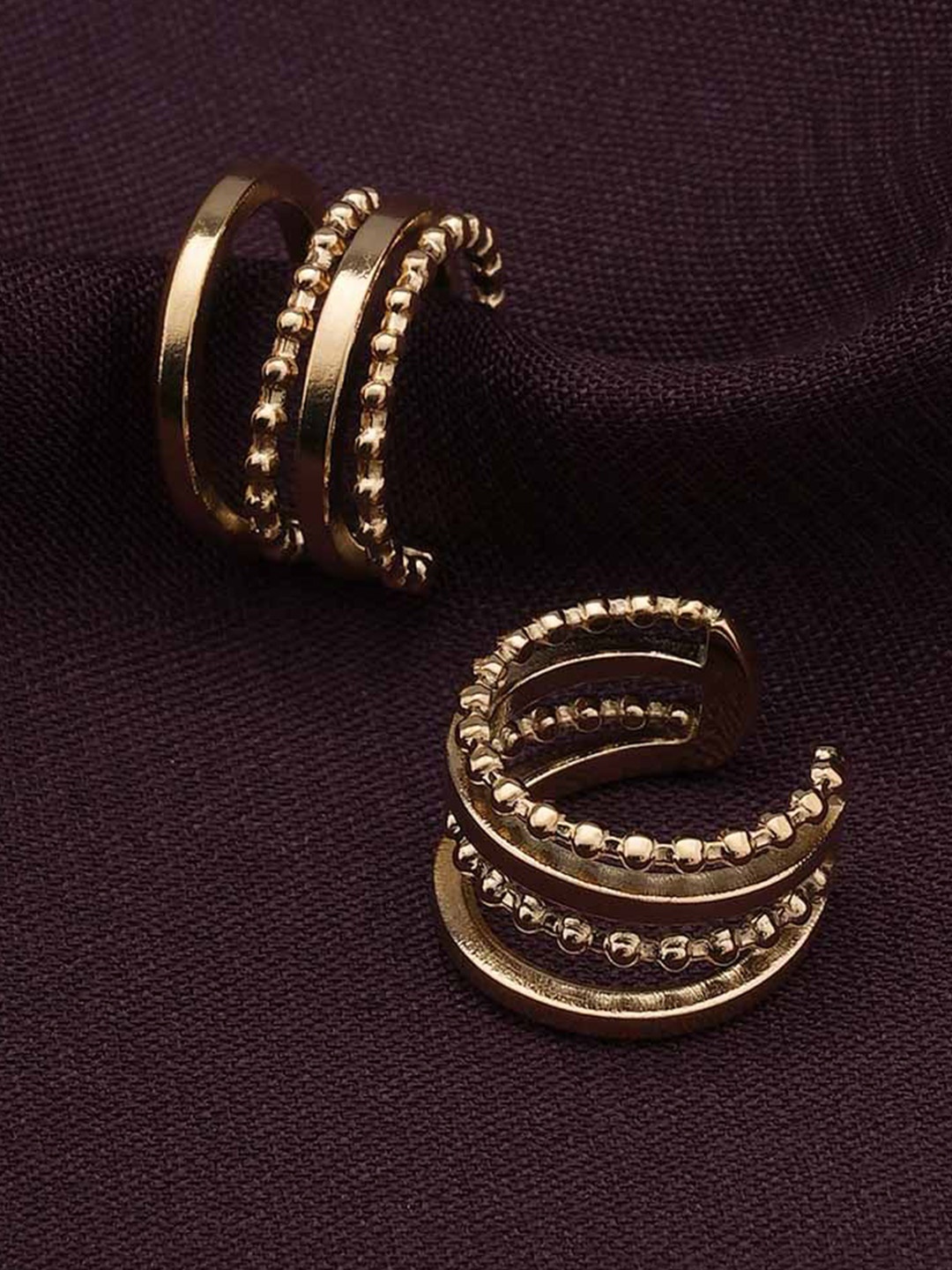 

PALMONAS Circular Ear Cuff Earrings, Gold