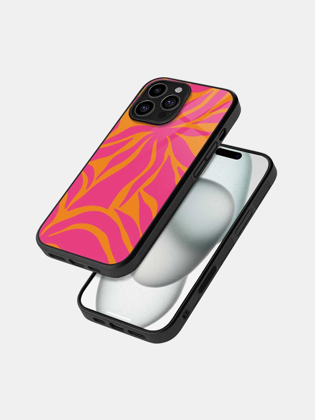 

macmerise Abstract Printed iPhone 16 Pro Bumper Case Mobile Accessories, Black