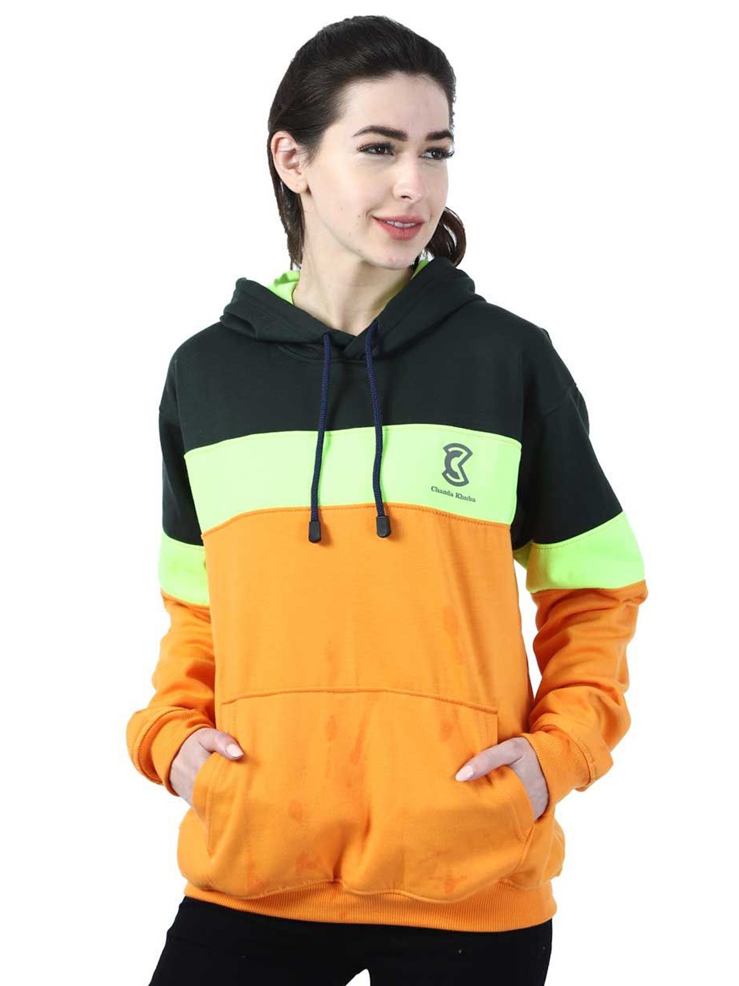 

Chanda Khuba Women Hooded Sweatshirt, Mustard