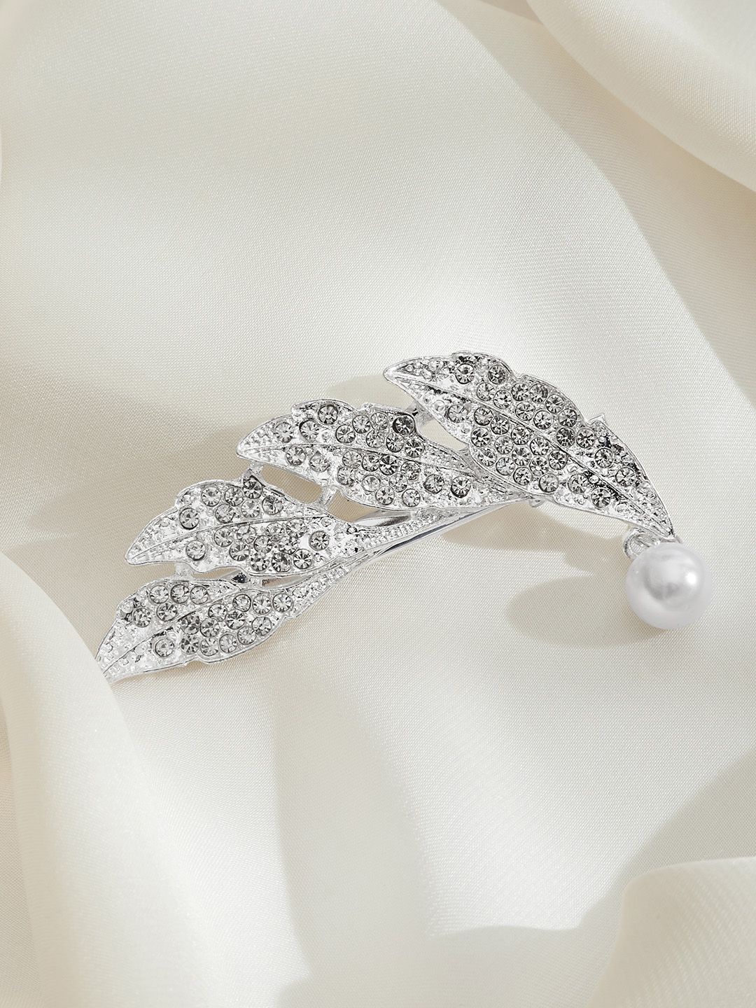 

JOKER & WITCH Women Embellished Alligator Hair Clip, Silver