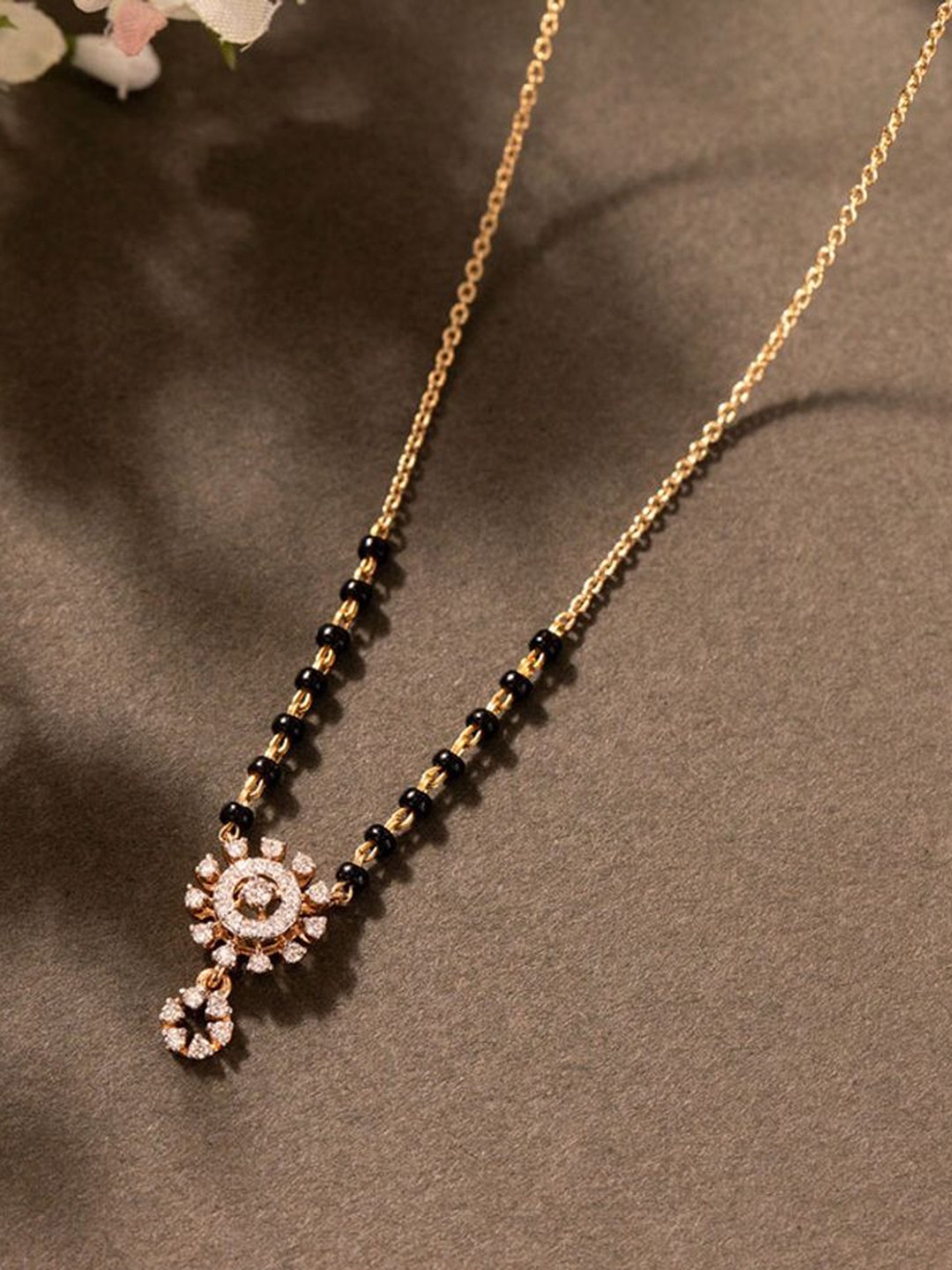 

Wynona Gold-Plated Artificial Beads Mangalsutra