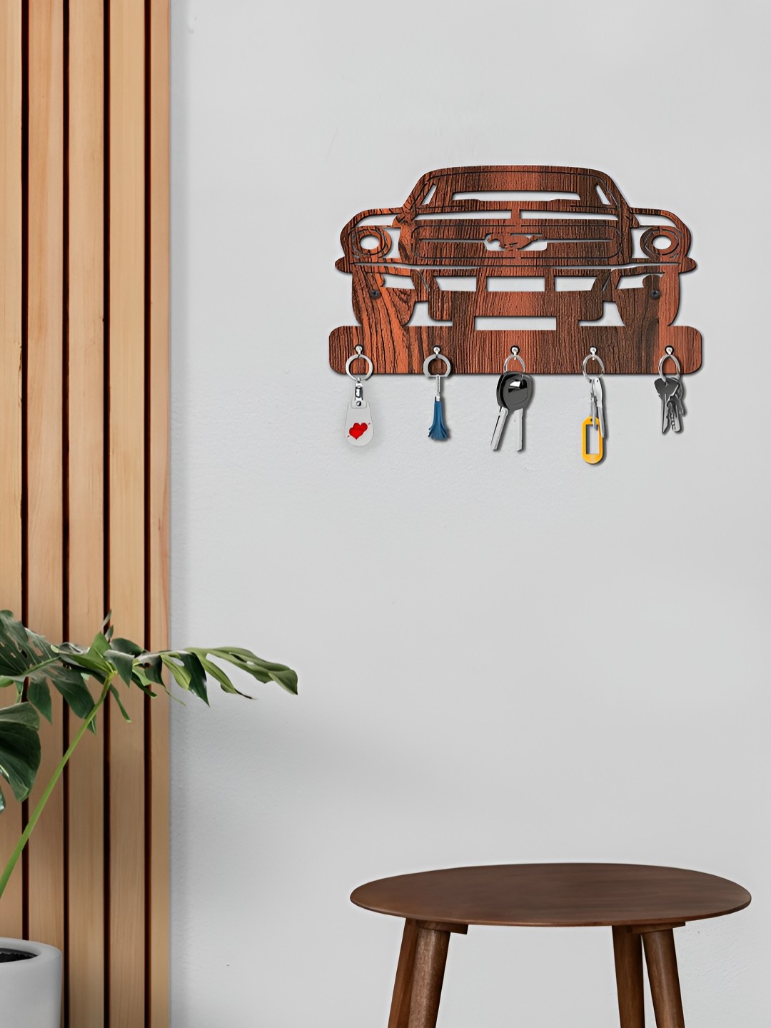 

OLIVE TREE Brown 5 Hooks Wooden Key Holder