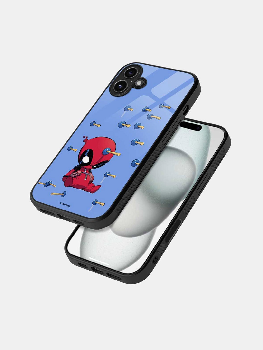 

macmerise Superhero Printed iPhone 16 Bumper Case Mobile Accessories, Black