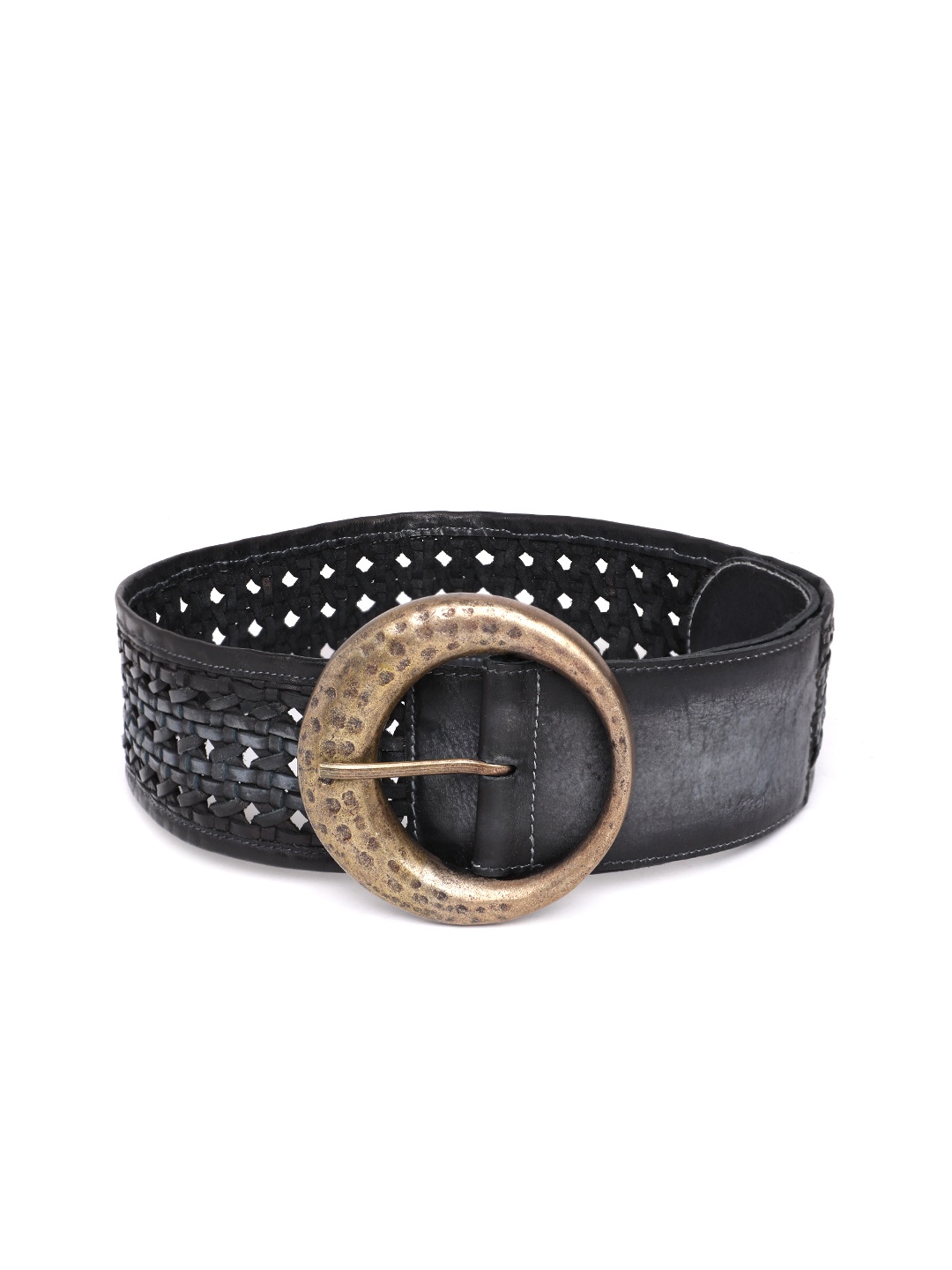 

ART N VINTAGE Women Braided Leather Belt, Blue