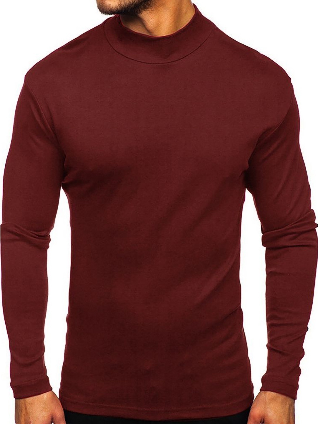 

StyleCast x Revolte Men High Neck T-shirt, Maroon