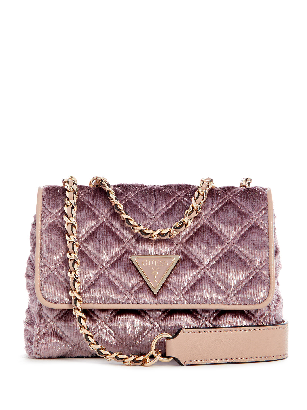 

GUESS Faux Fur Quilted Structured Shoulder Bag, Mauve