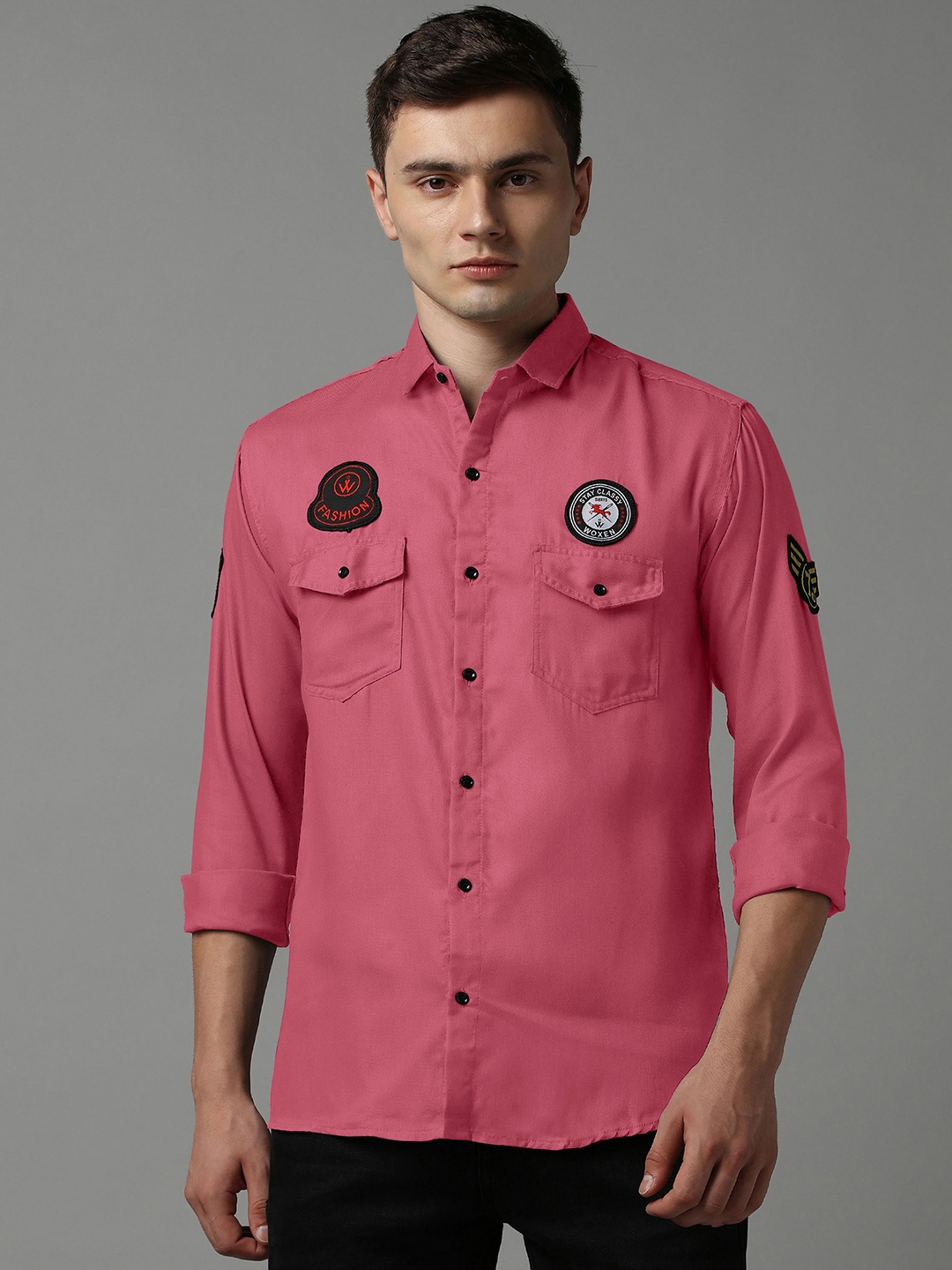 

WOXEN Men Original Opaque Casual Shirt, Pink