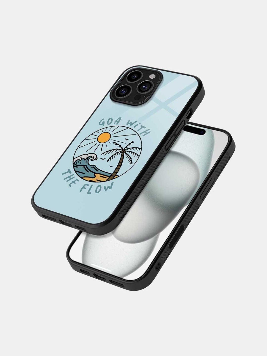 

macmerise Tropical Printed iPhone 16 Pro Bumper Case Mobile Accessories, Black