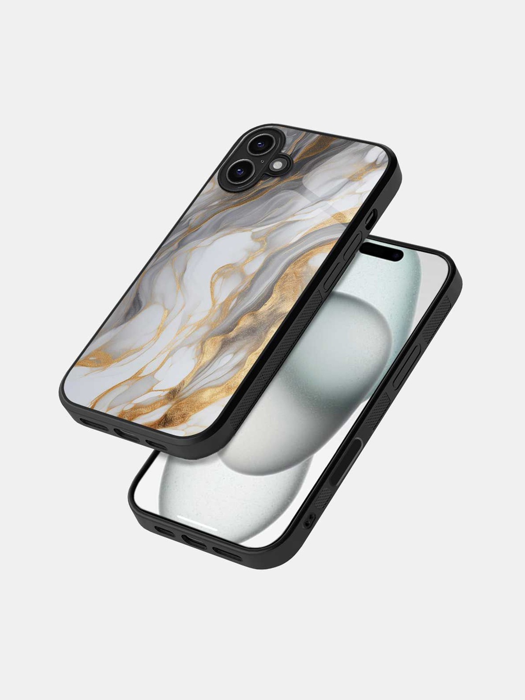 

macmerise Abstract Printed iPhone 16 Plus Bumper Case Mobile Accessories, Black