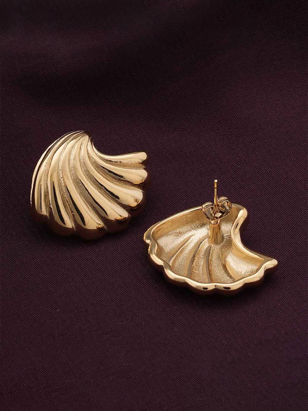 

PALMONAS Geometric Studs Earrings, Gold