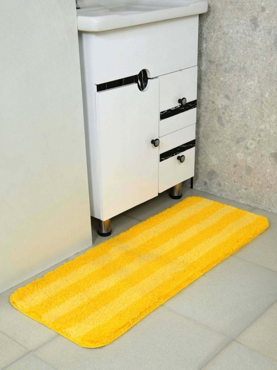 

Saral Home Yellow Striped Microfibre Anti-Skid Floor Runner