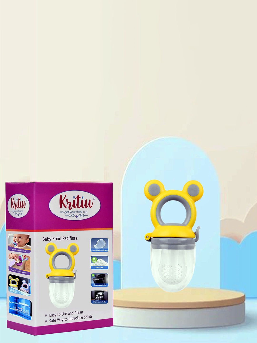 

Kritiu Blue & Pink Silicone Fruit & Food Nibbler Feeder