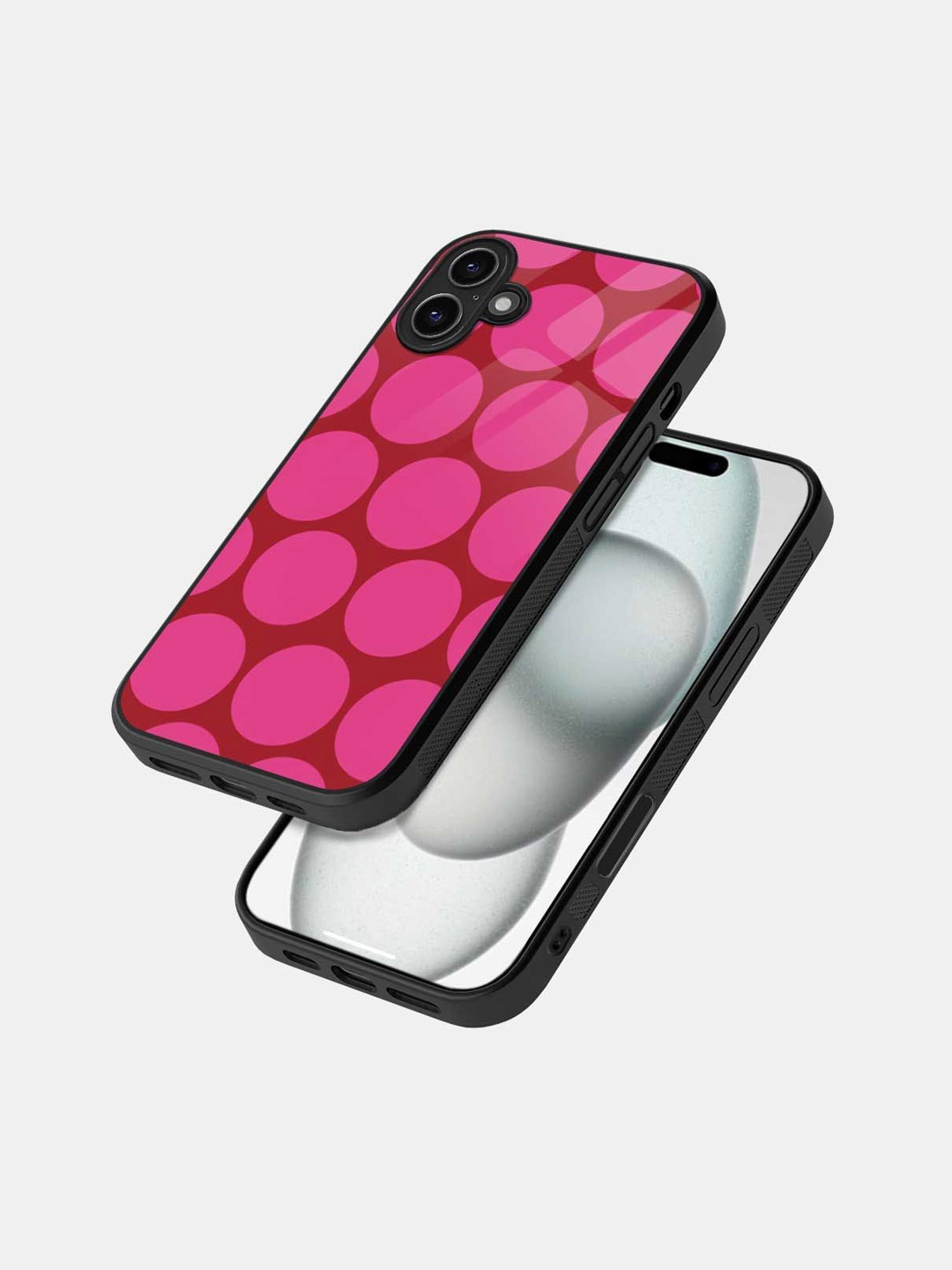 

macmerise Geometric Printed iPhone 16 Bumper Case Mobile Accessories, Pink