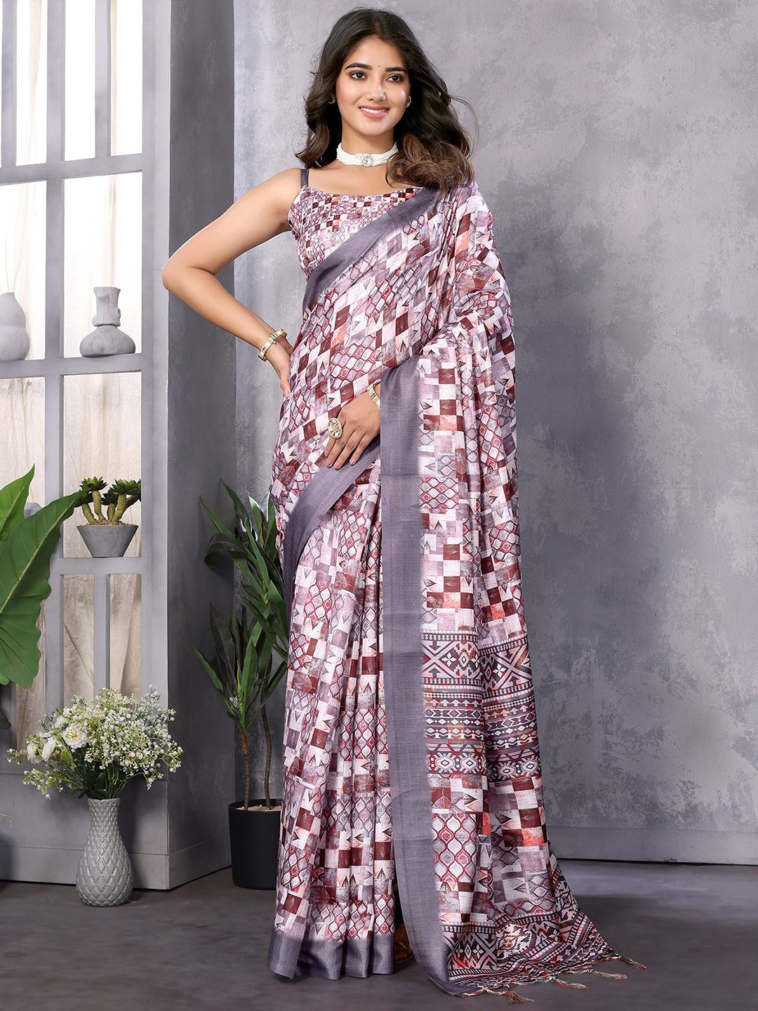

KALINI Art Silk Saree, Pink