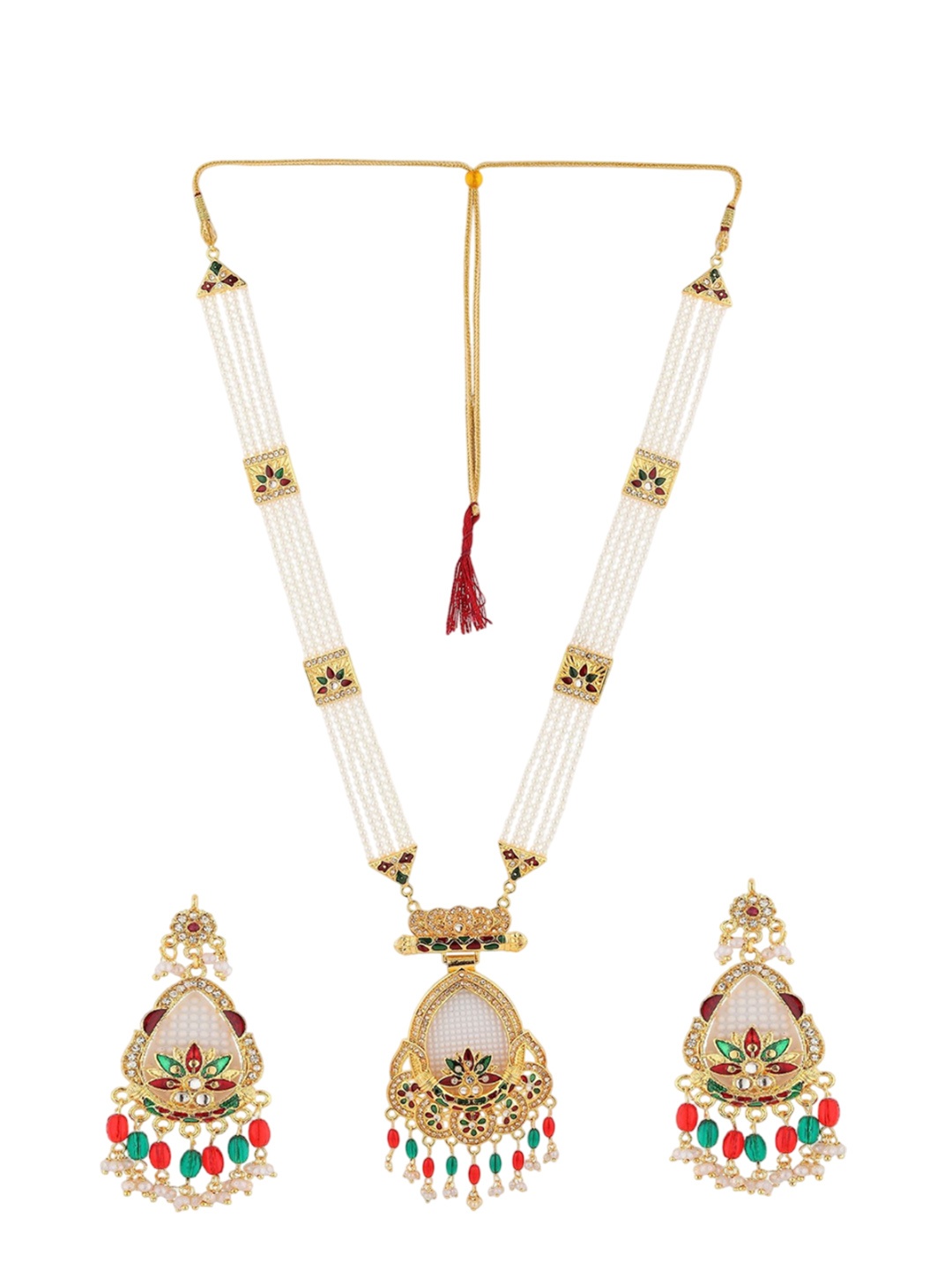 

Rhosyn Women Rajasthani Jewellery Set, Gold