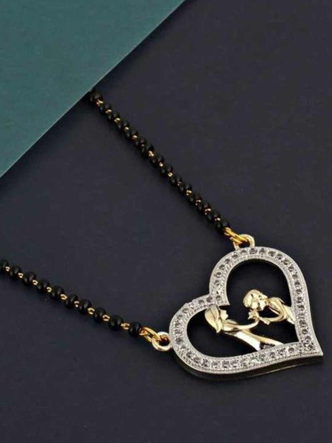 

Wynona Gold-Plated Artificial Beads Mangalsutra