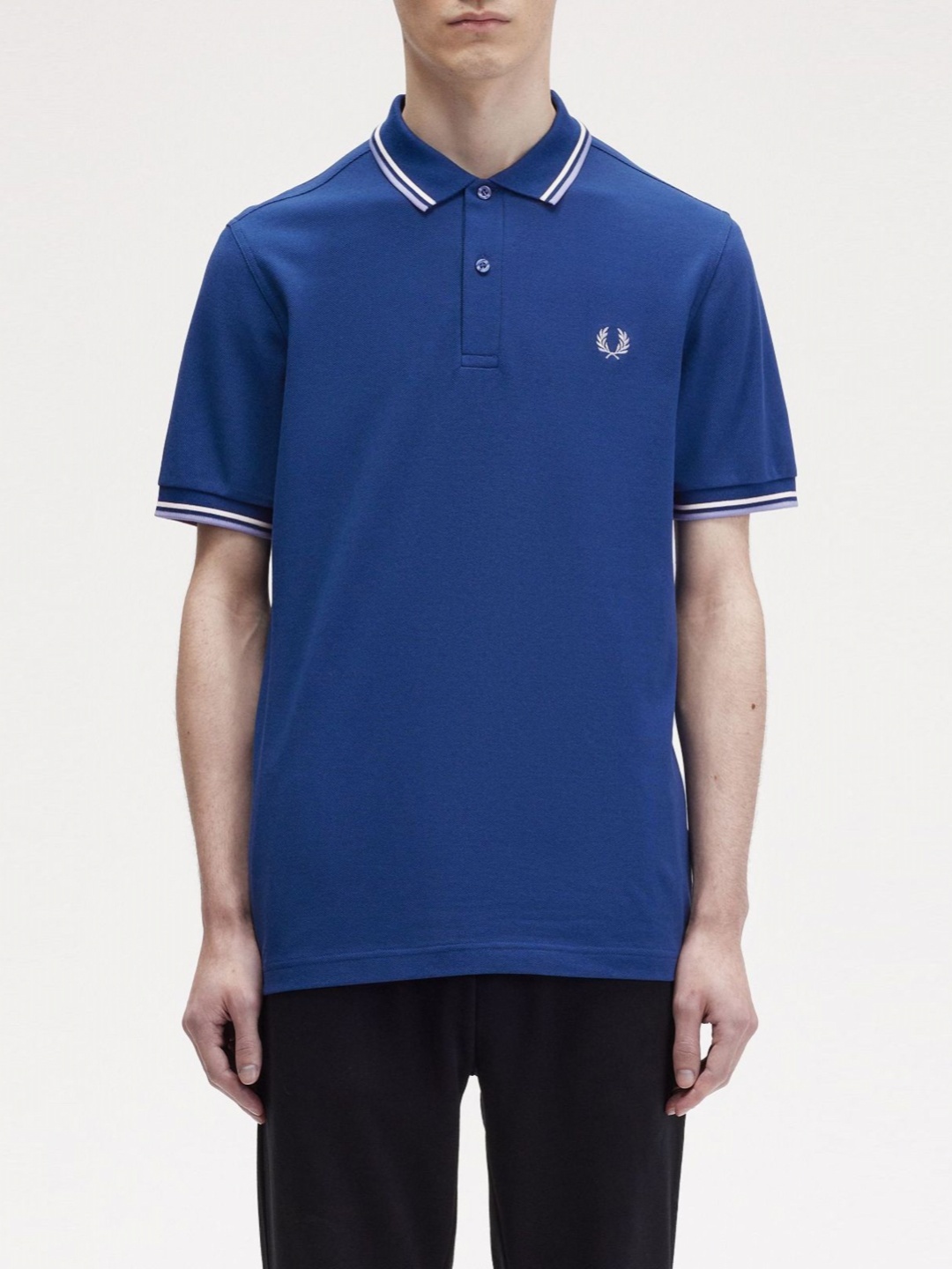 

Fred Perry Men Polo Collar Applique T-shirt, Blue