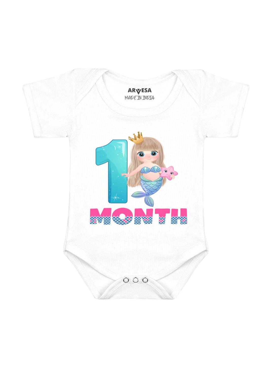 

Arvesa Infants Printed Body Suit, White
