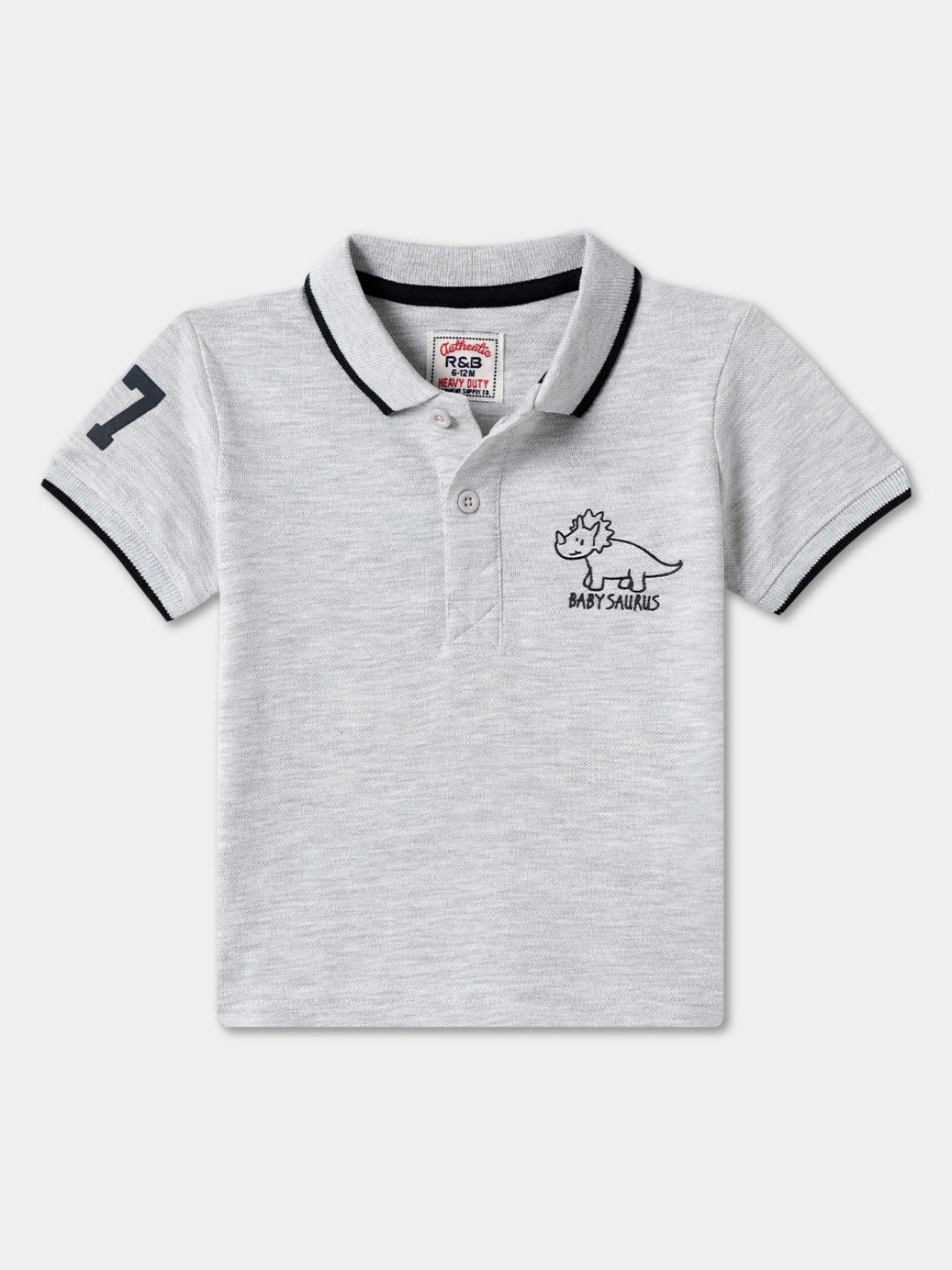 

R&B Boys Polo Collar T-shirt, Grey