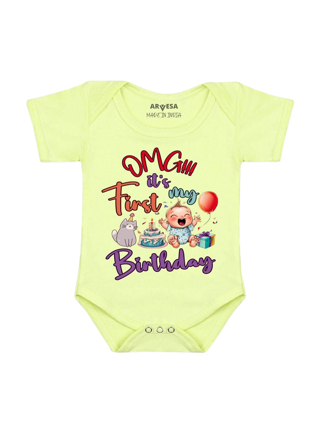 

Arvesa Infants Printed Bodysuit, Yellow