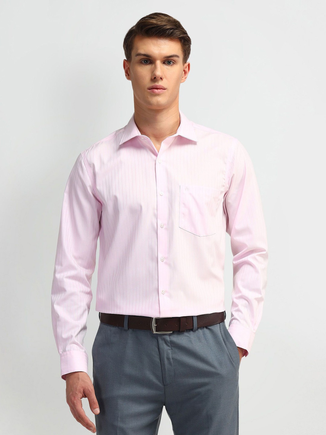 

Arrow Men Opaque Striped Casual Shirt, Pink