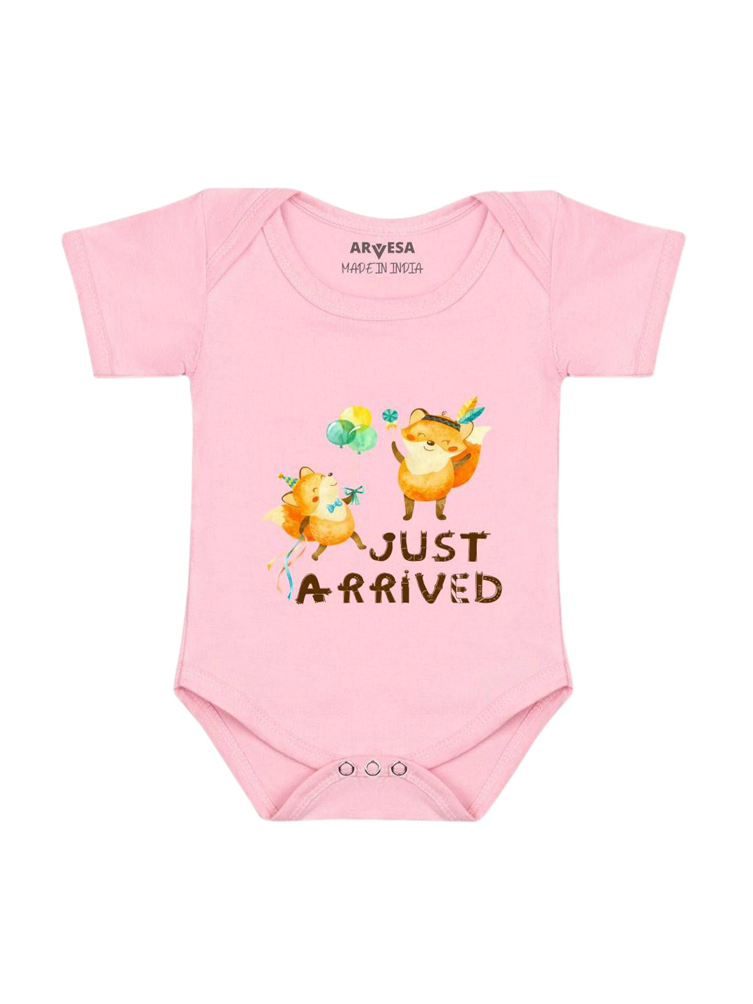 

Arvesa Infants Printed Short Sleeve Bodysuit, Pink