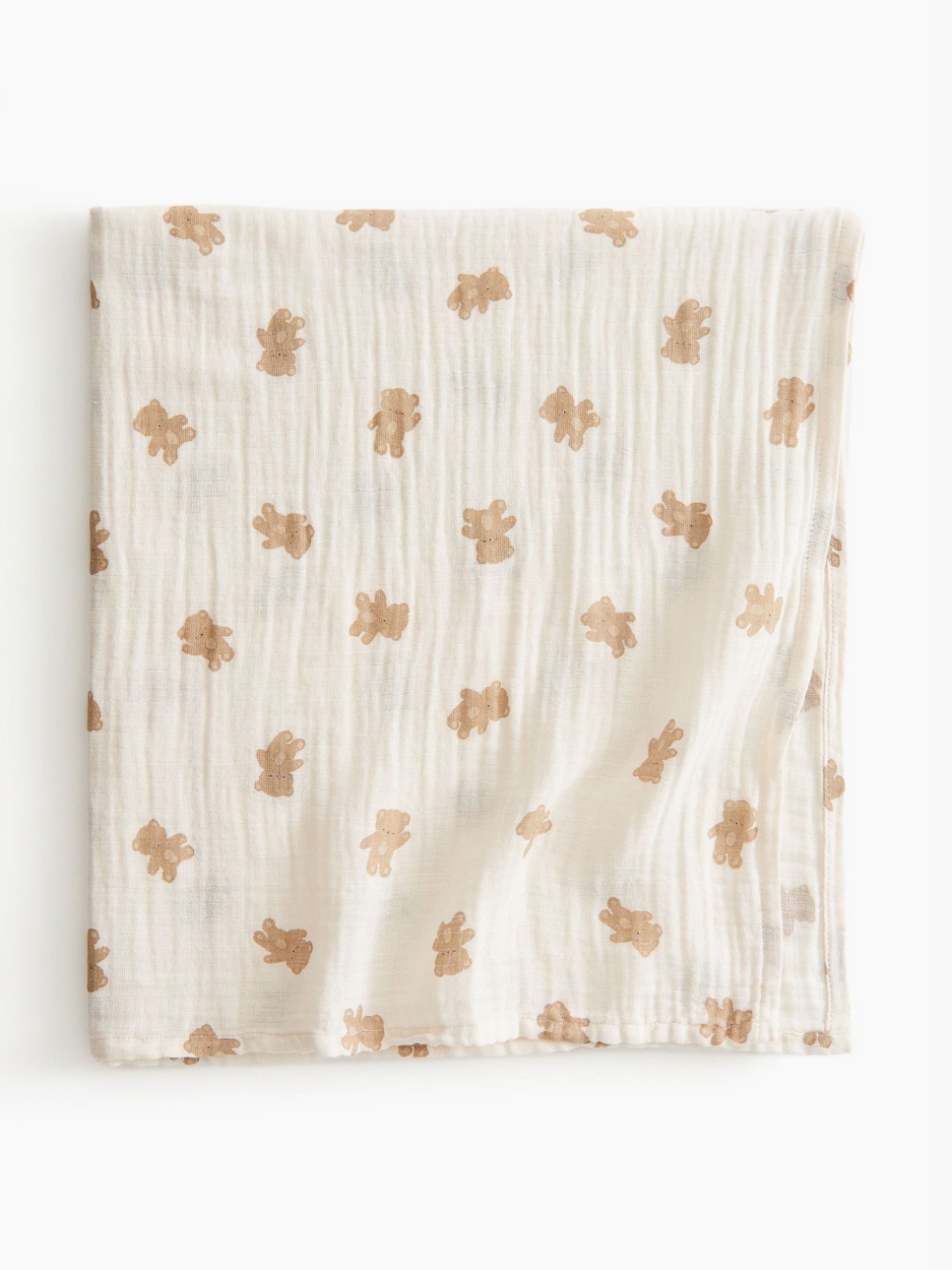 

H&M White & Beige Boys Pure Cotton Muslin Baby Blanket