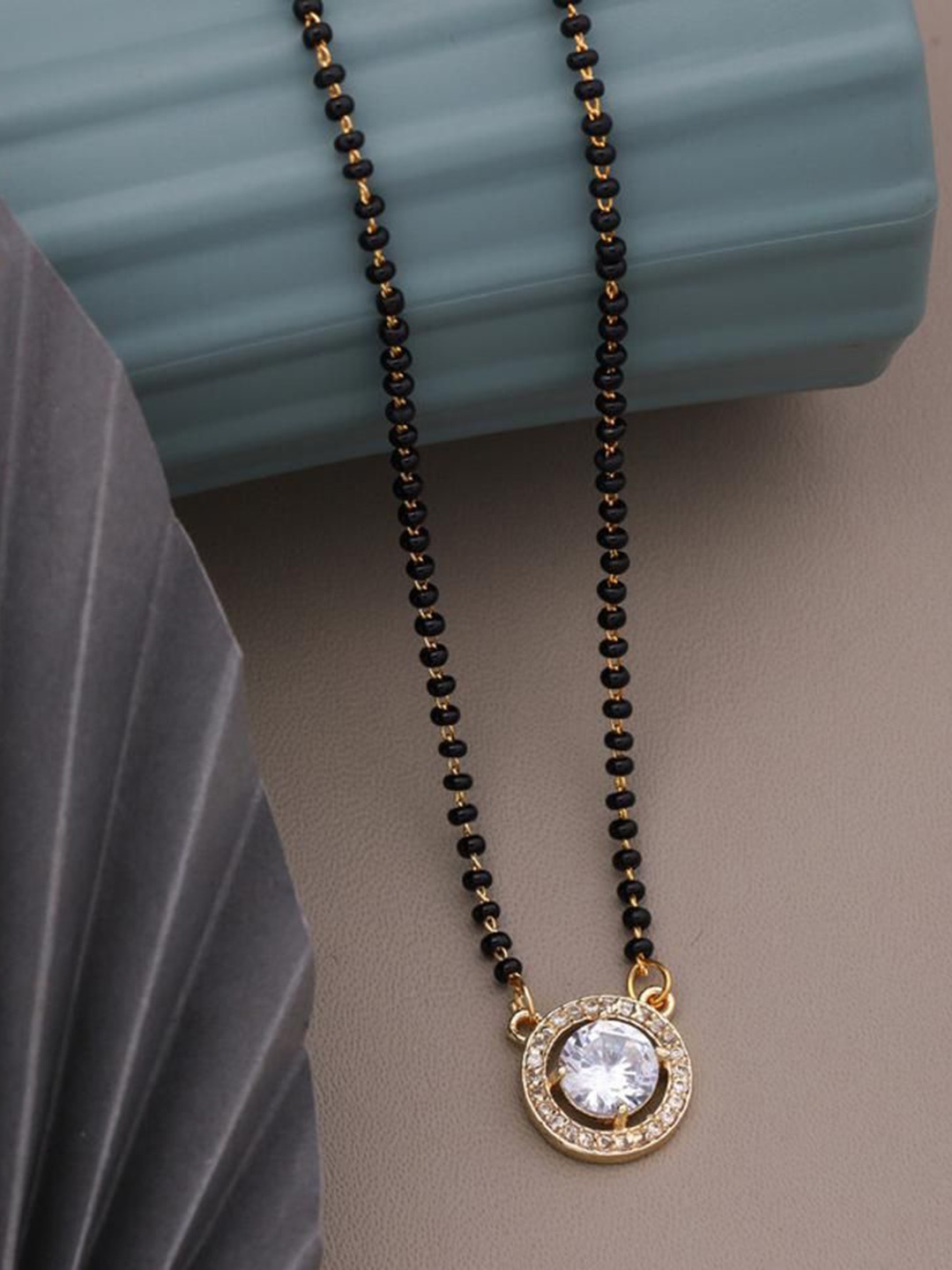 

Wynona Gold-Plated Artificial Beads Mangalsutra
