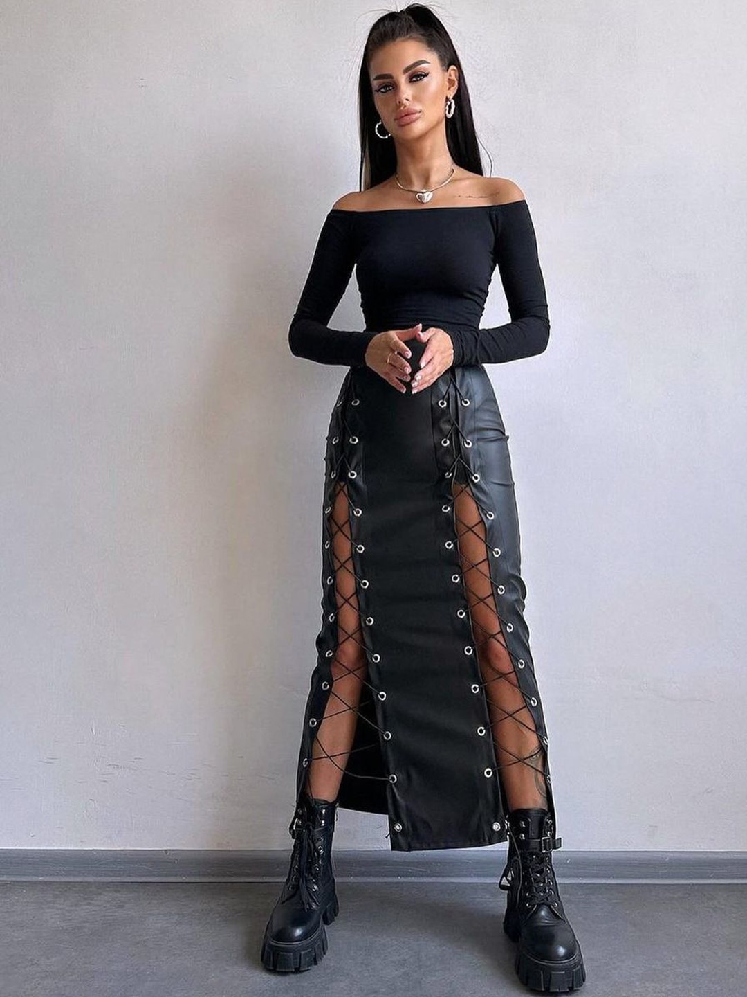 

StyleCast x Revolte Women A-Line Midi Skirt, Black