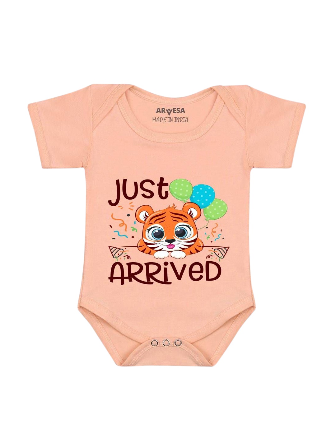

Arvesa Infants Printed Body Suit, Peach