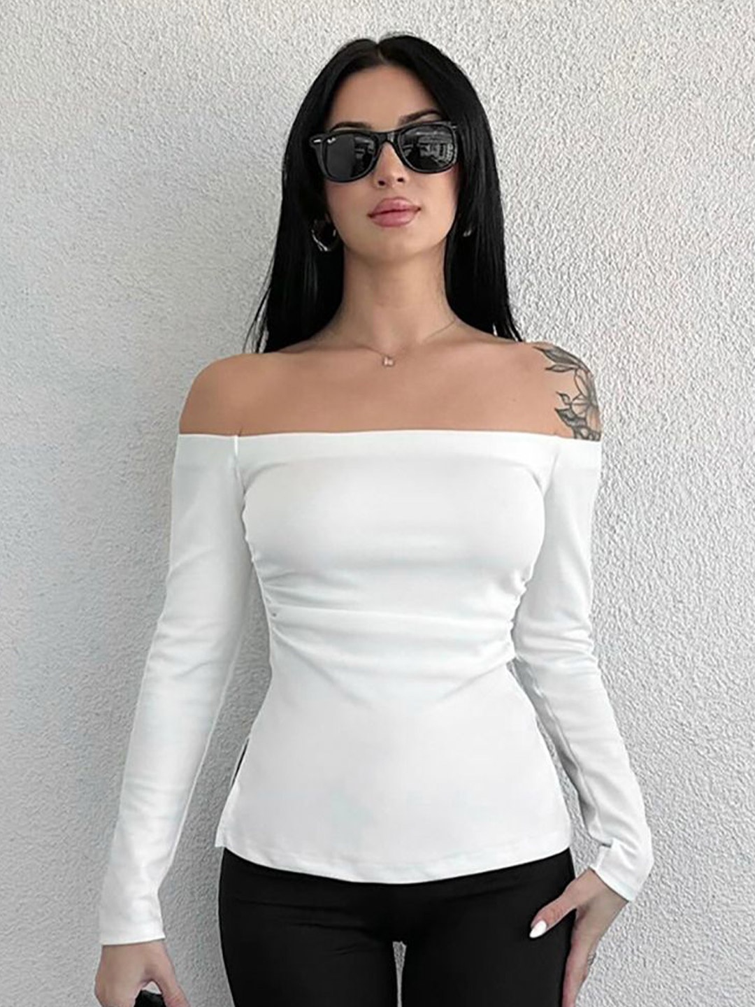 

StyleCast x Revolte Off-Shoulder Top, White