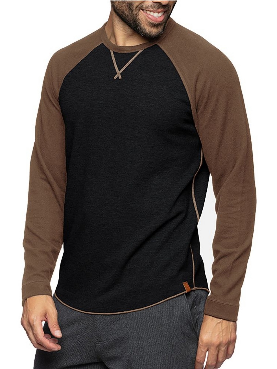 

StyleCast x Revolte Men Colourblocked T-shirt, Brown