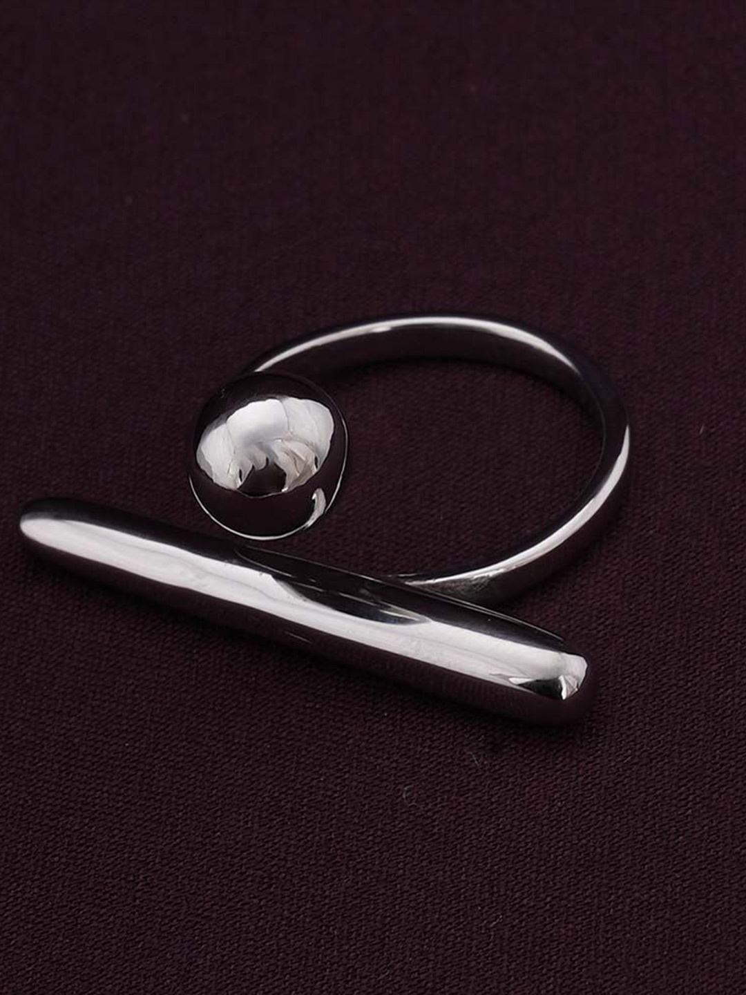 

PALMONAS Silver-Plated Adjustable Ring