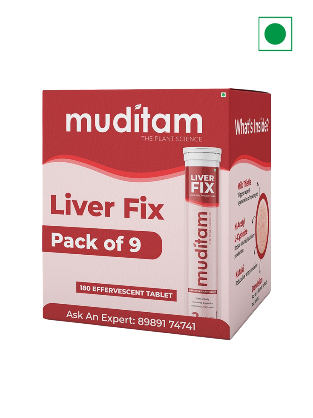 

Muditam Set Of 9 Ayurveda Liver Fix Tablets - 20 Tablets Each, White