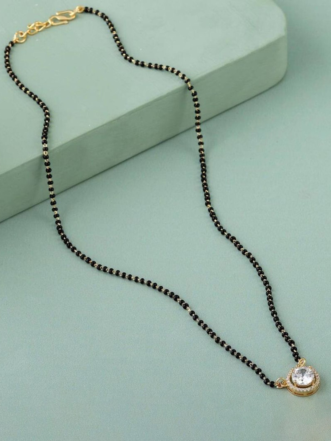 

Wynona Gold-Plated Artificial Beads Mangalsutra