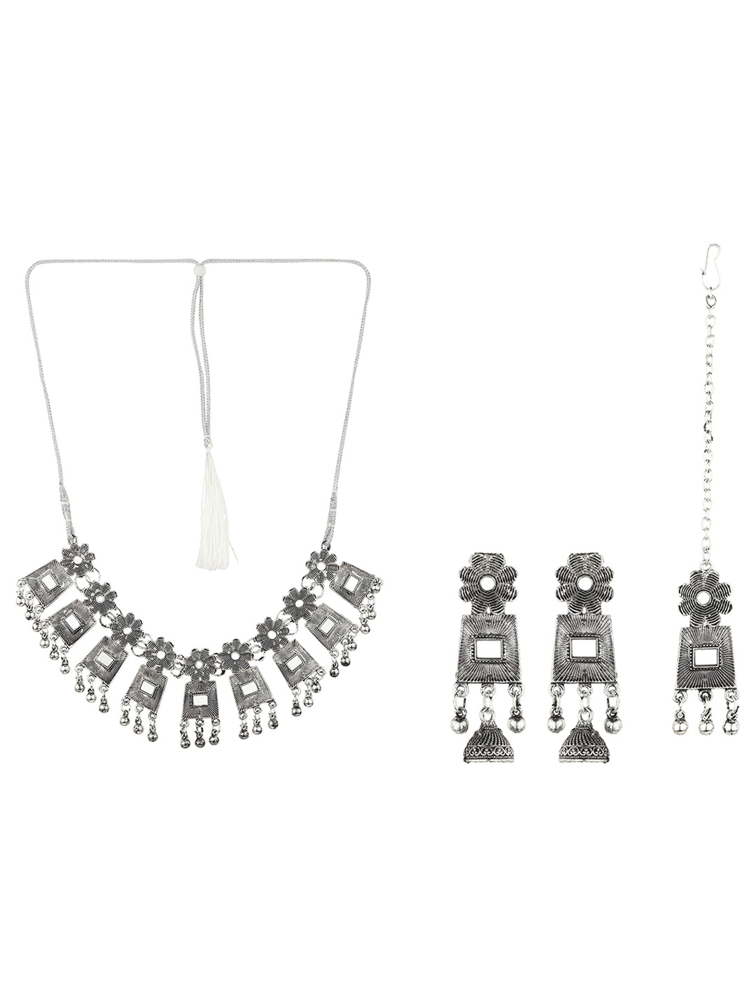 

Rhosyn Women's Oxidised jewellery Set, Silver