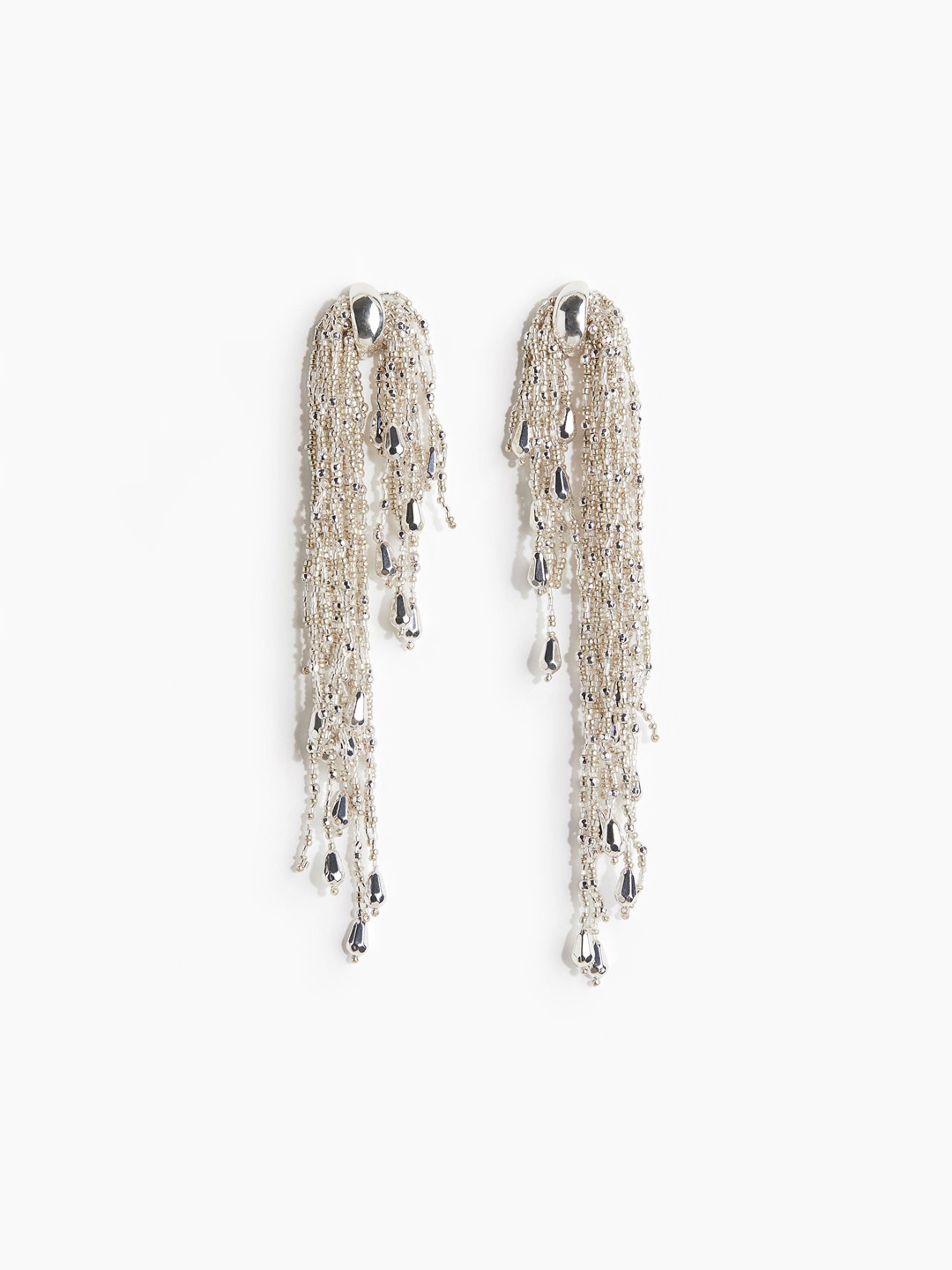 

H&M Long Beaded Earrings, Silver