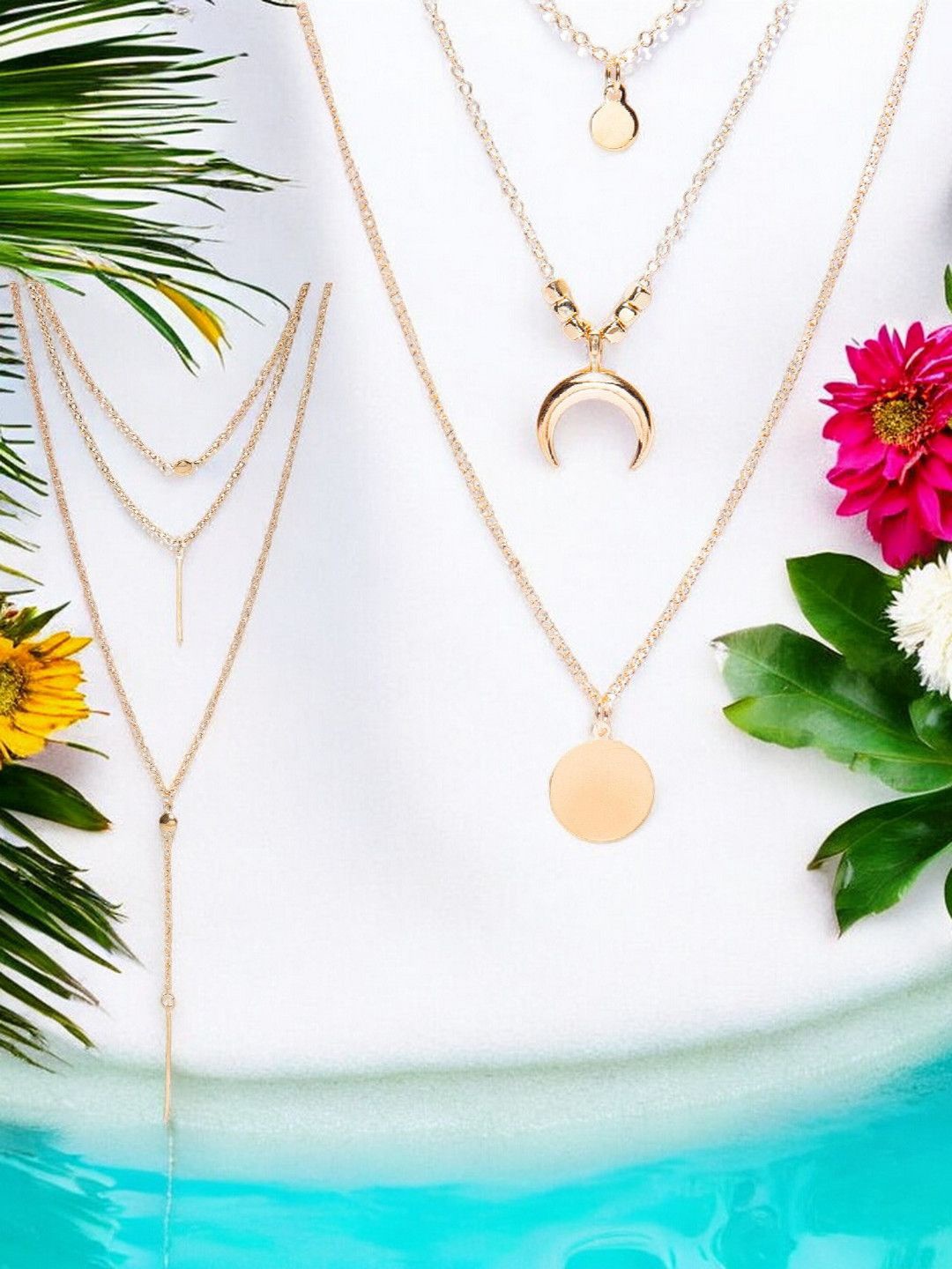 

DressBerry Set Of 2 Gold-Plated Layered Necklace