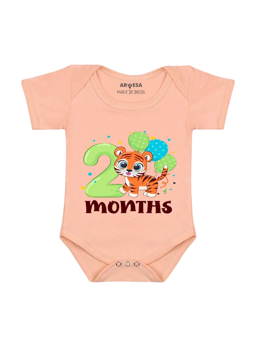 

Arvesa Infants Printed Bodysuit, Peach
