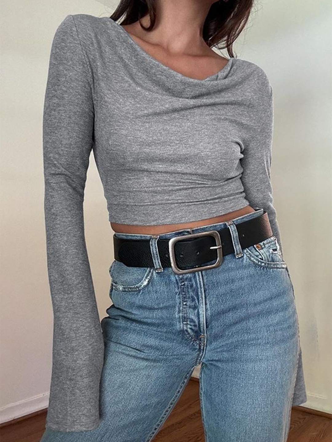 

LULU & SKY Crop Top, Grey