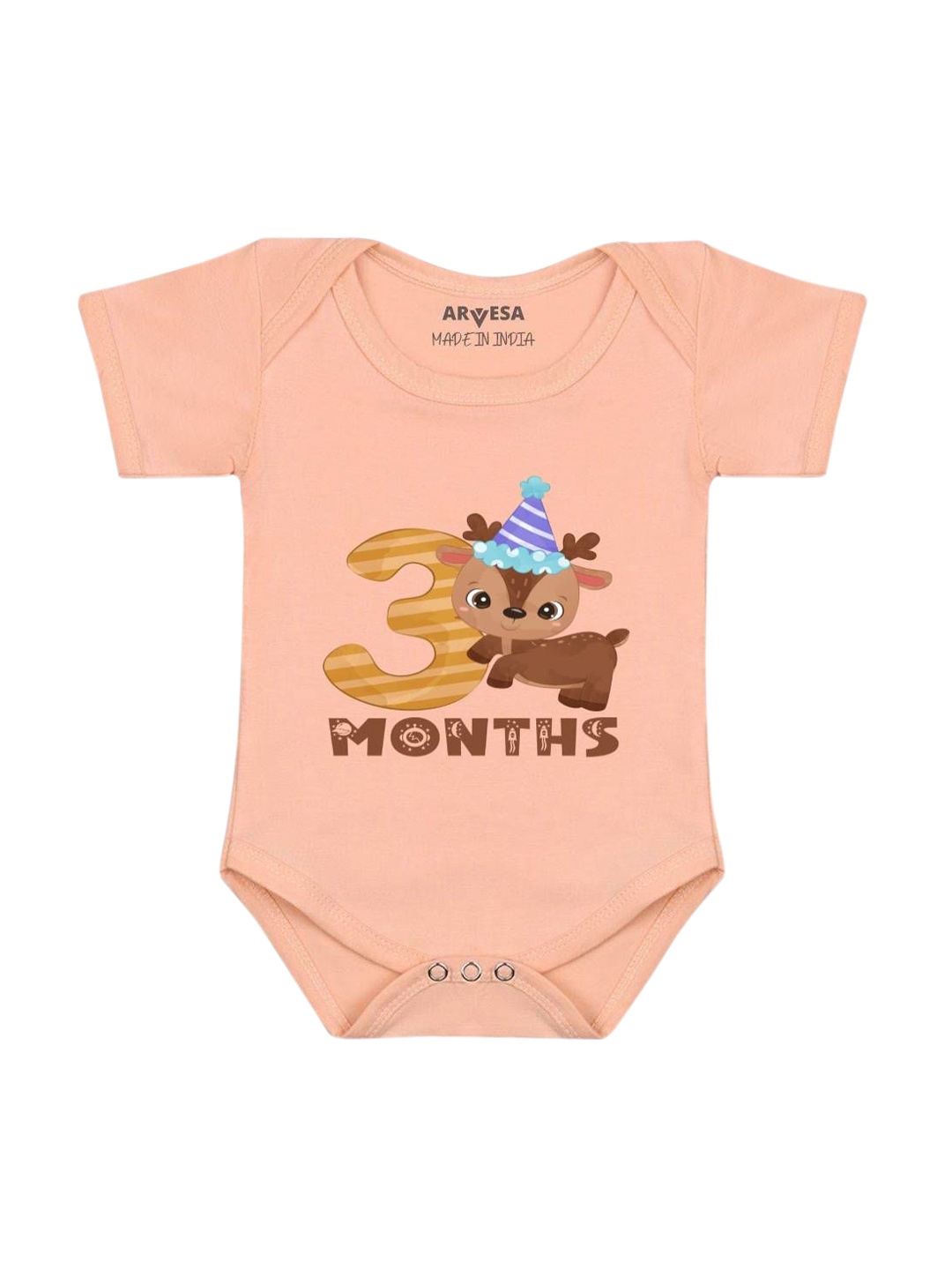 

Arvesa Infants Printed Body Suit, Peach