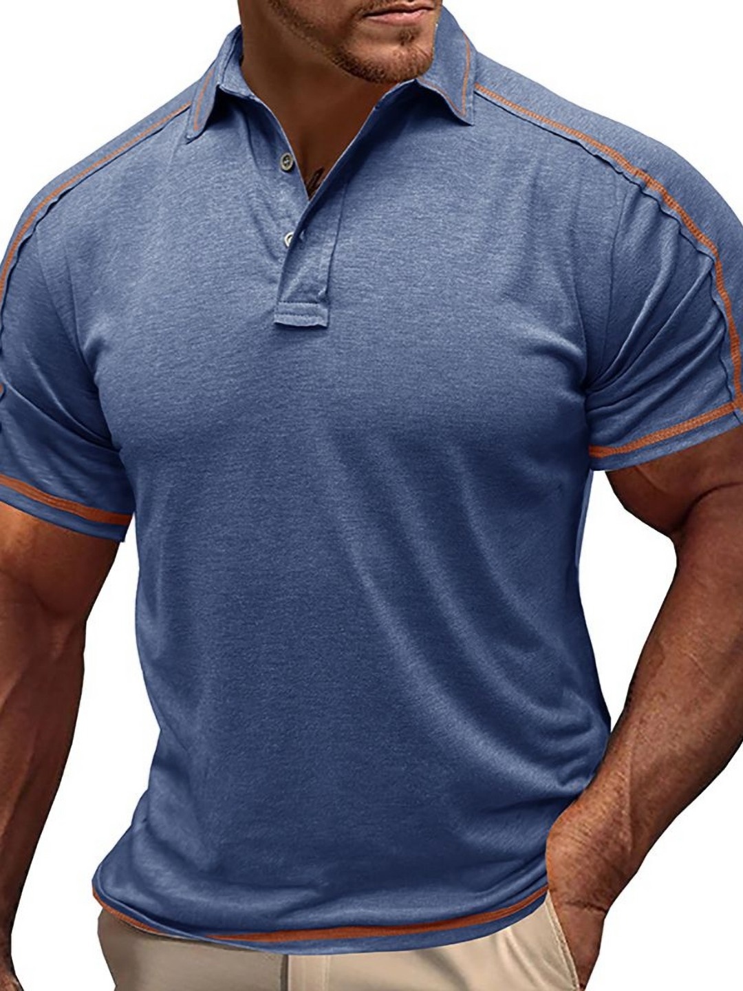 

StyleCast x Revolte Men Polo Collar T-shirt, Blue